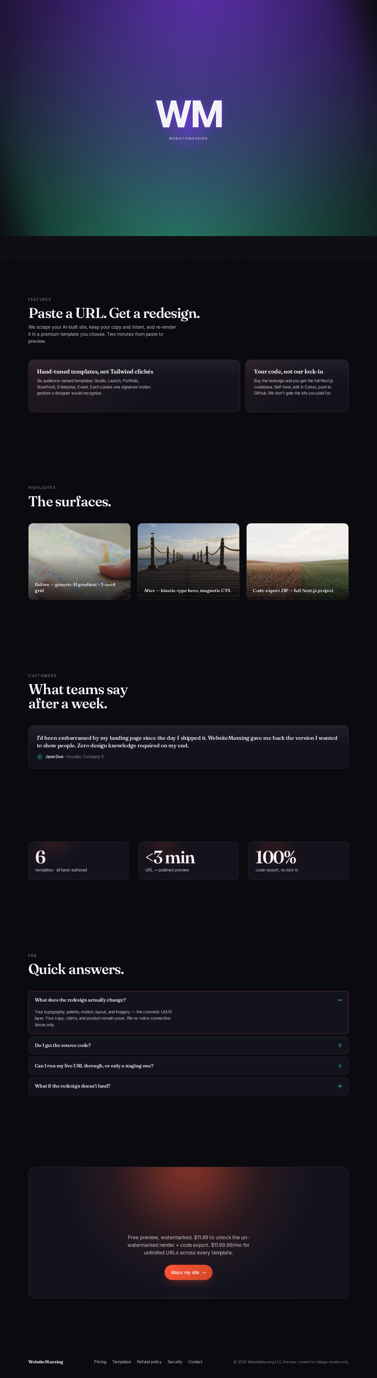 Launch-Glow template preview
