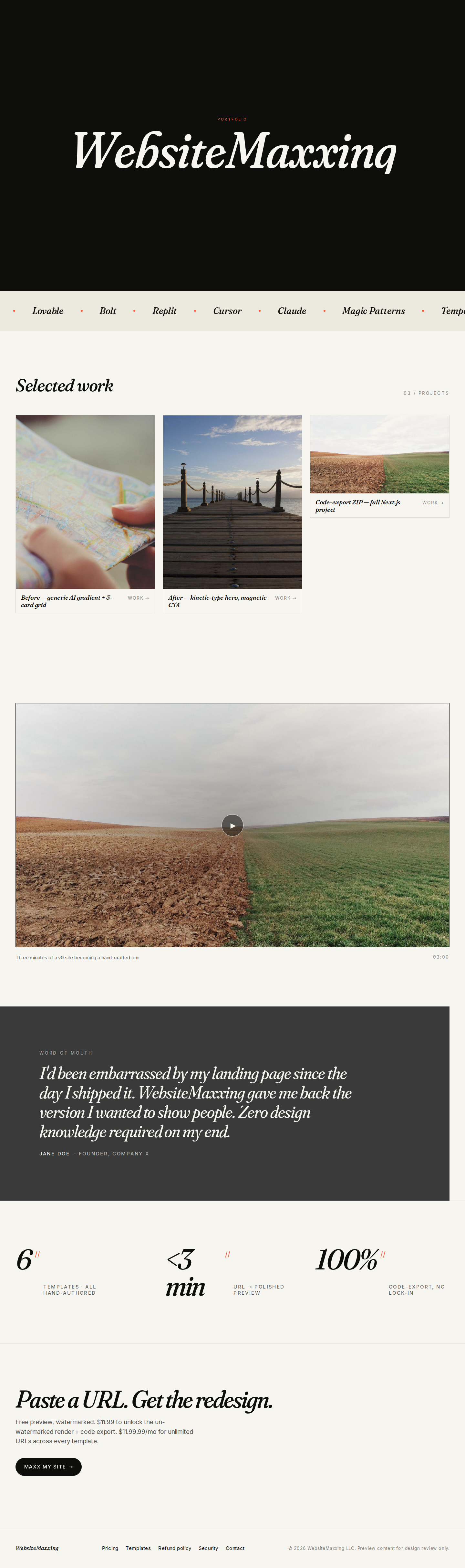 Portfolio-Cinematic template preview
