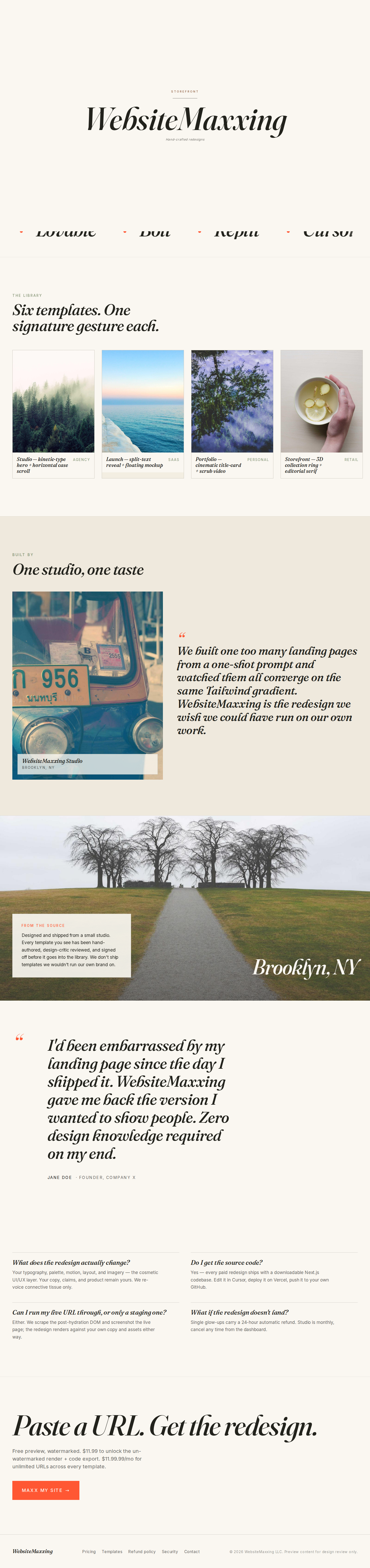 Storefront-Editorial template preview